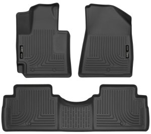 Kia Soul Floor Liners - Front + Rear - Husky Liners - Weatherbeater - Black - 2016